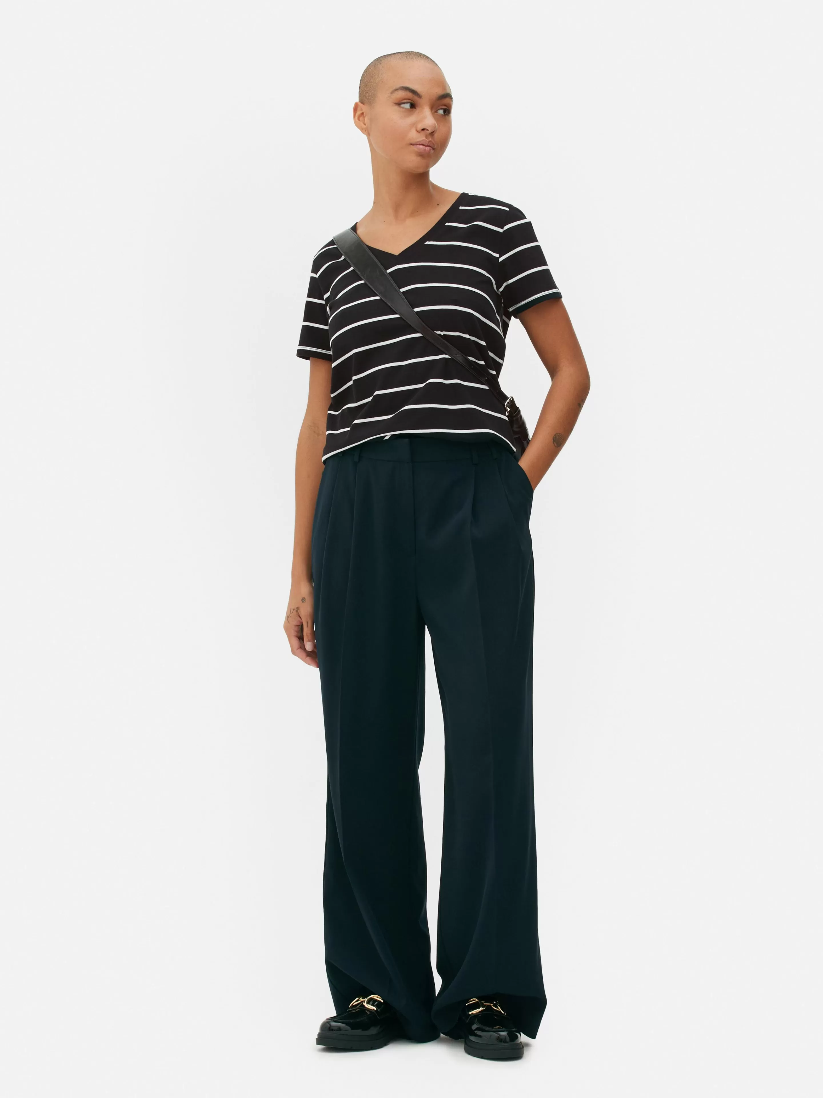 T-shirt Rayé à Col En V-Primark Flash Sale