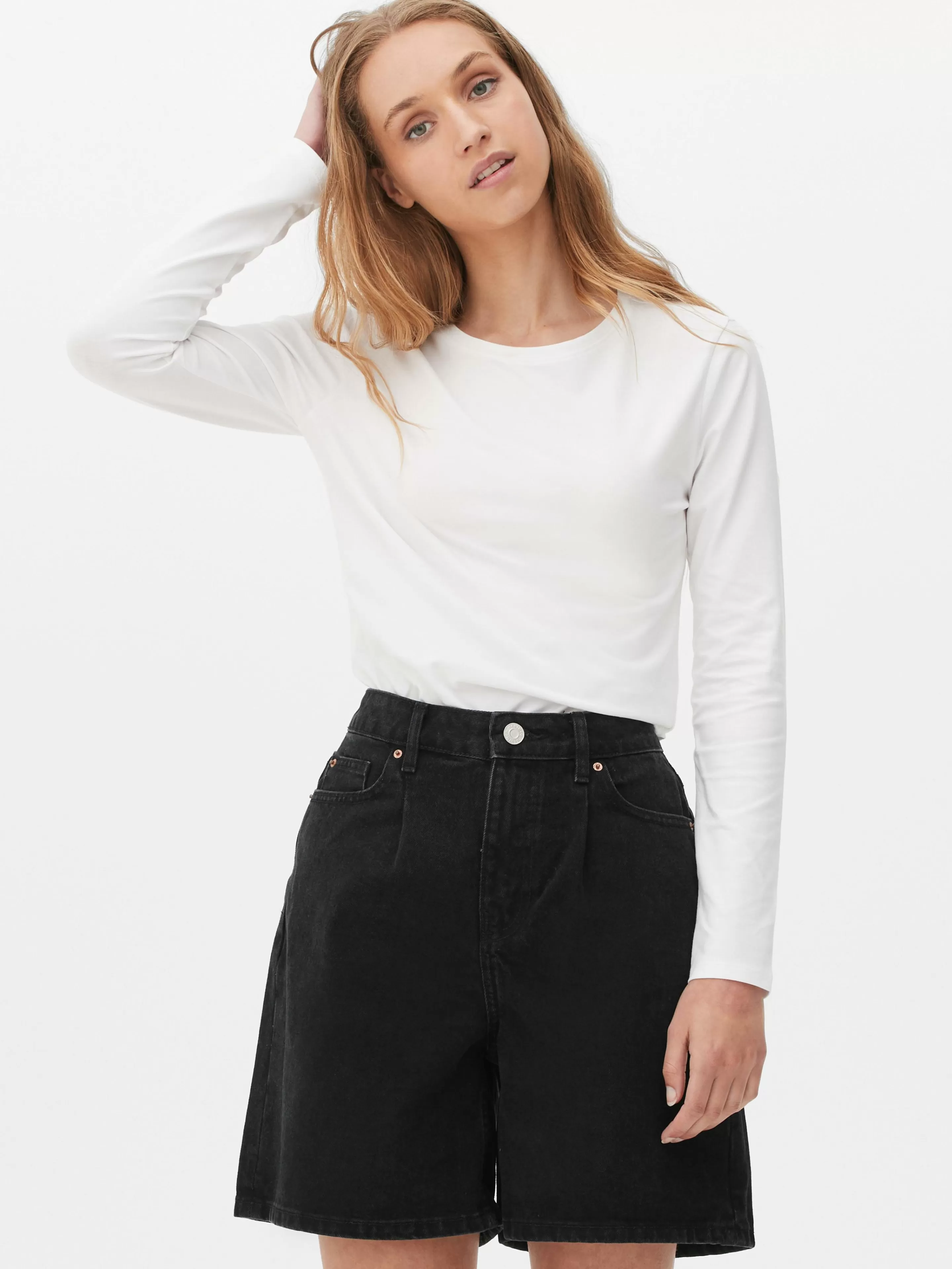 T-shirt Stretch à Col Ras-du-cou-Primark Clearance