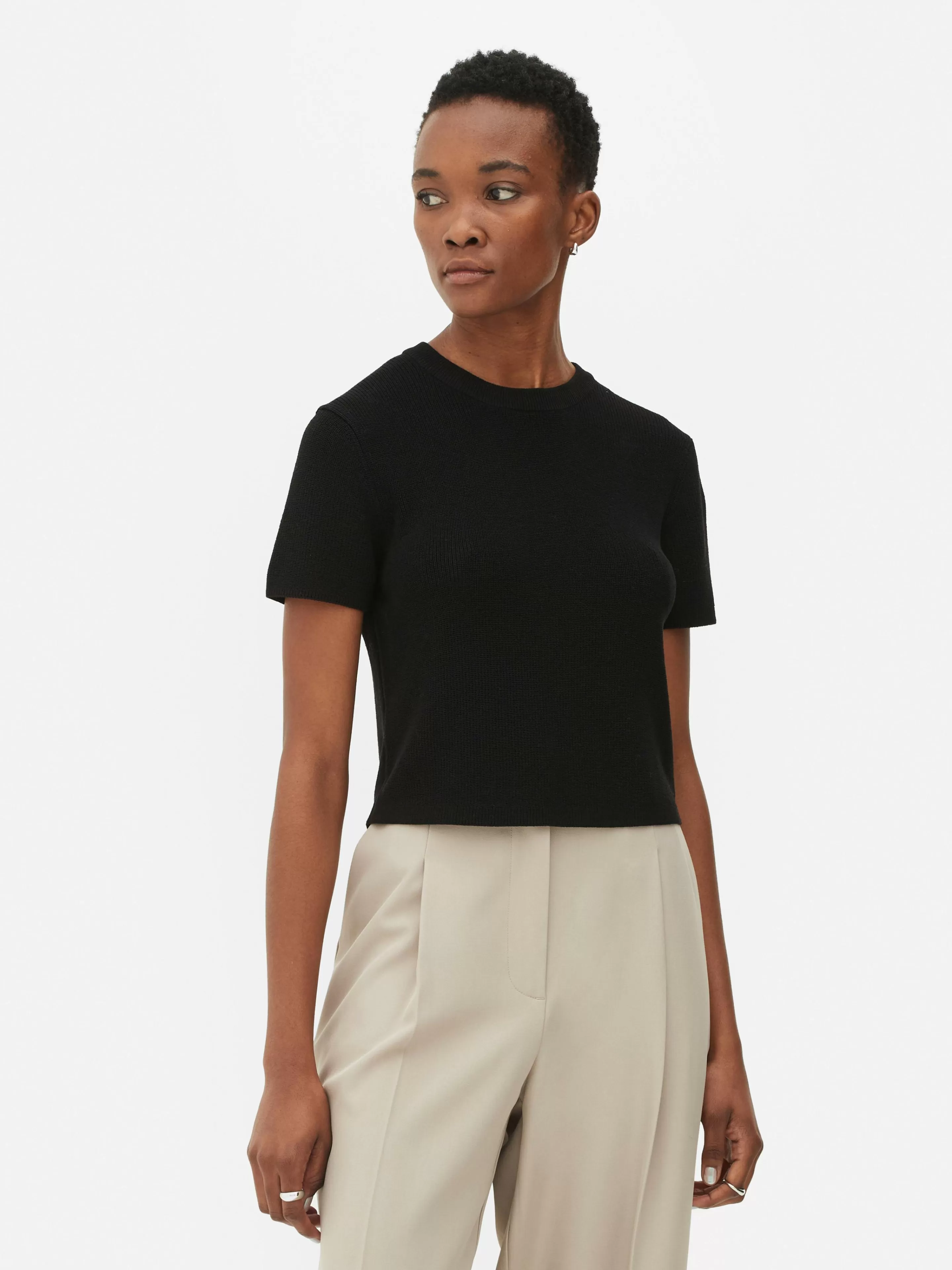 T-shirt Tricoté à Col Rond-Primark Fashion