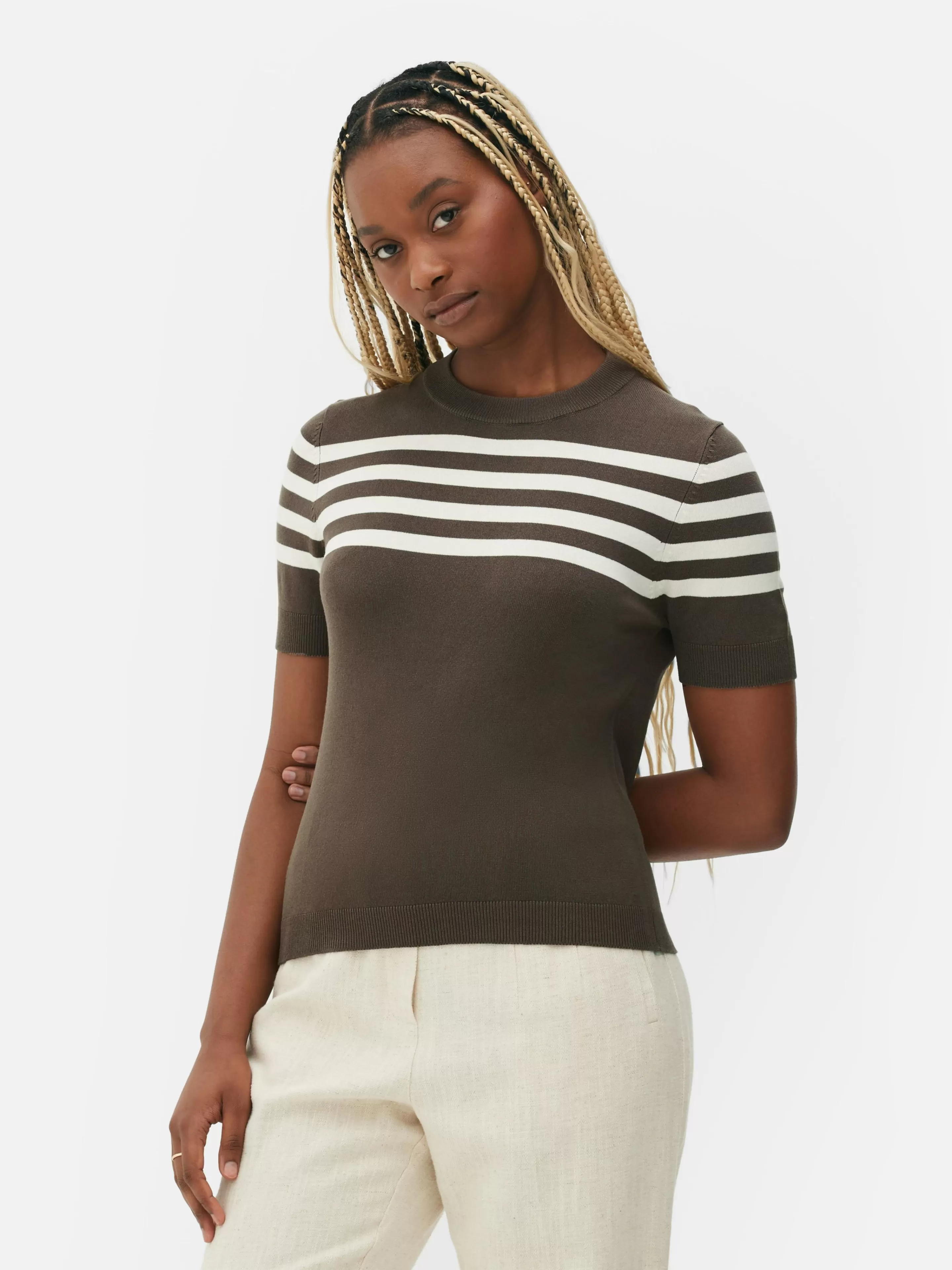 T-shirt Tricoté à Manches Courtes-Primark Shop