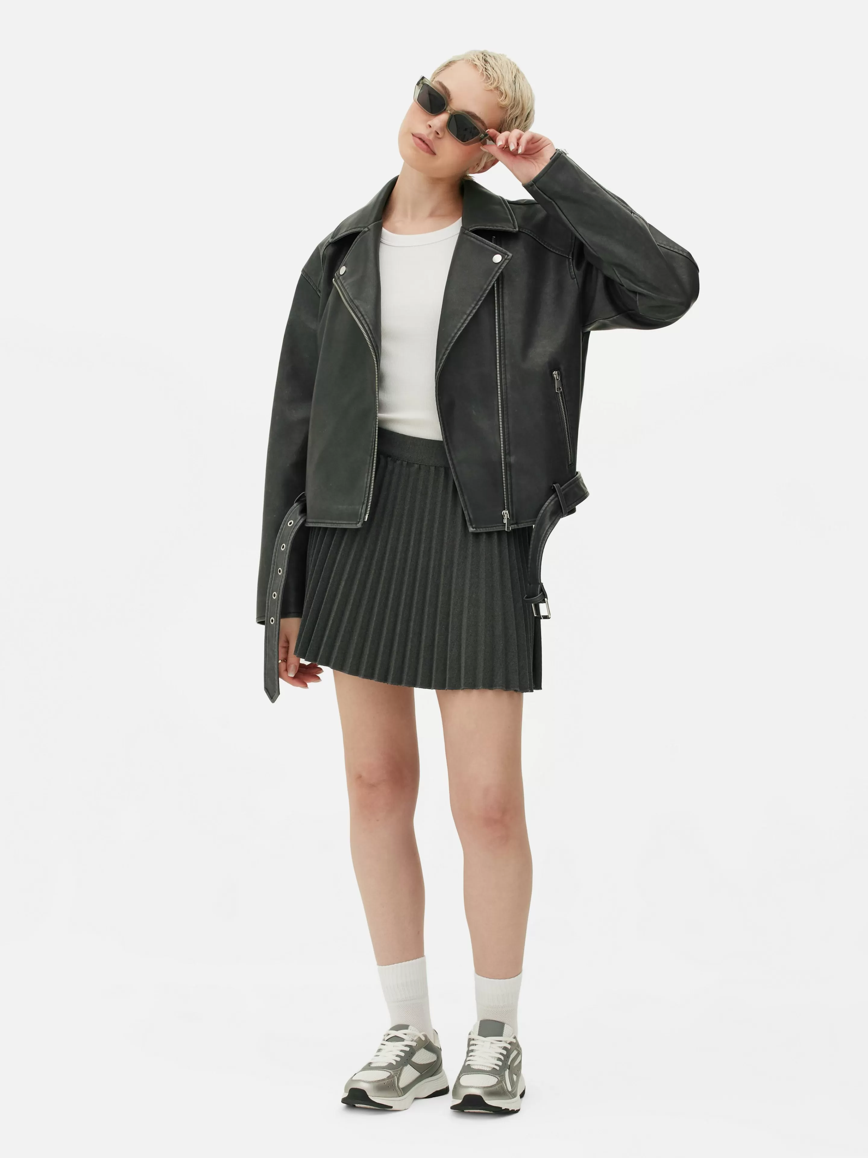 Veste De Motard En Simili Cuir Effet Vieilli-Primark Cheap