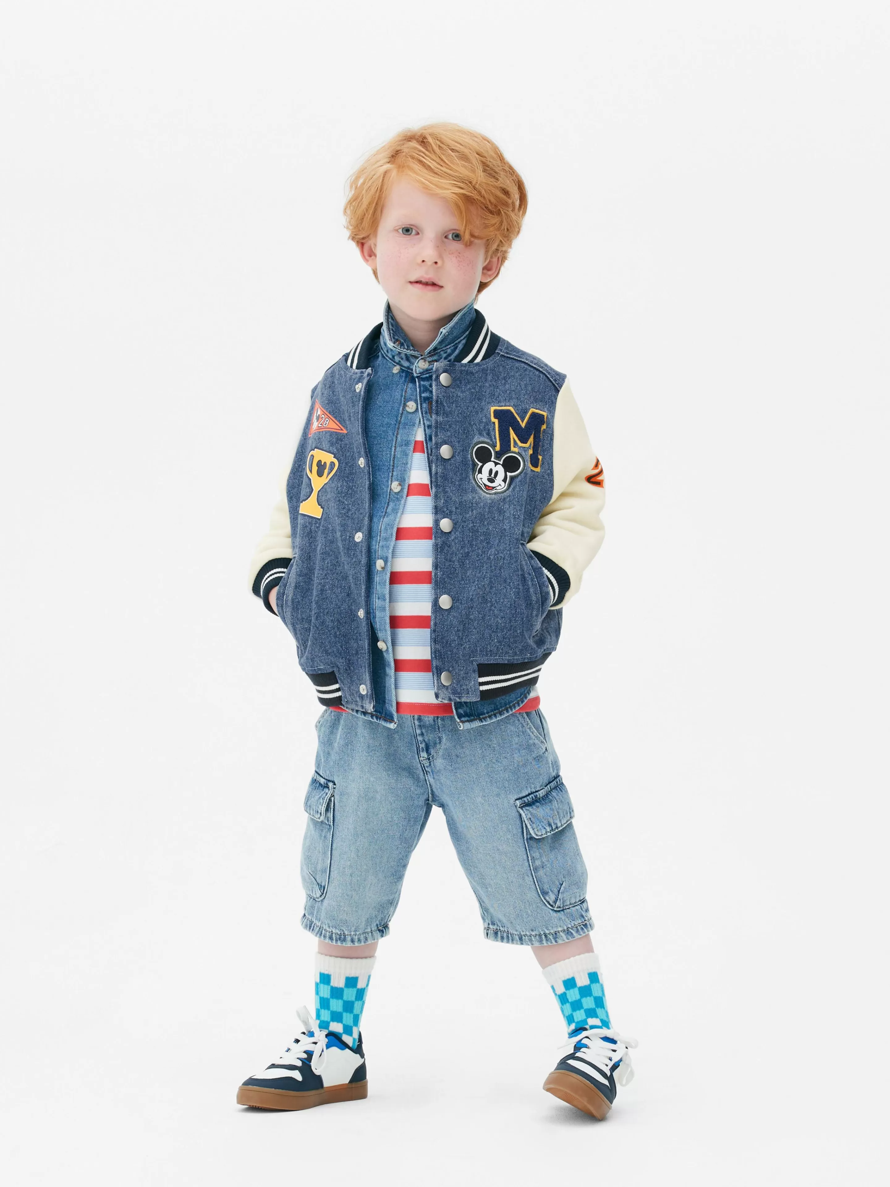 Veste En Jean Style Universitaire Disney Mickey Mouse-Primark Fashion