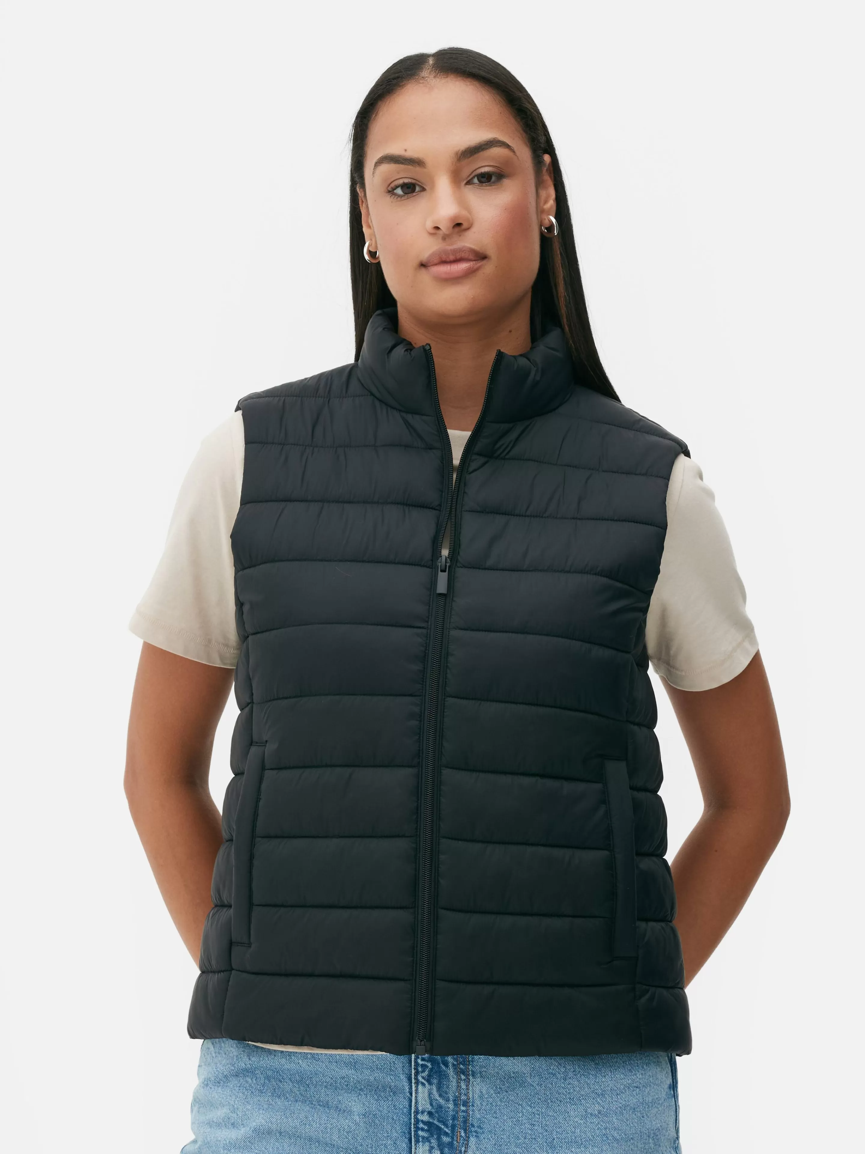 Veste Légère Sans Manches à Col Cheminée-Primark New