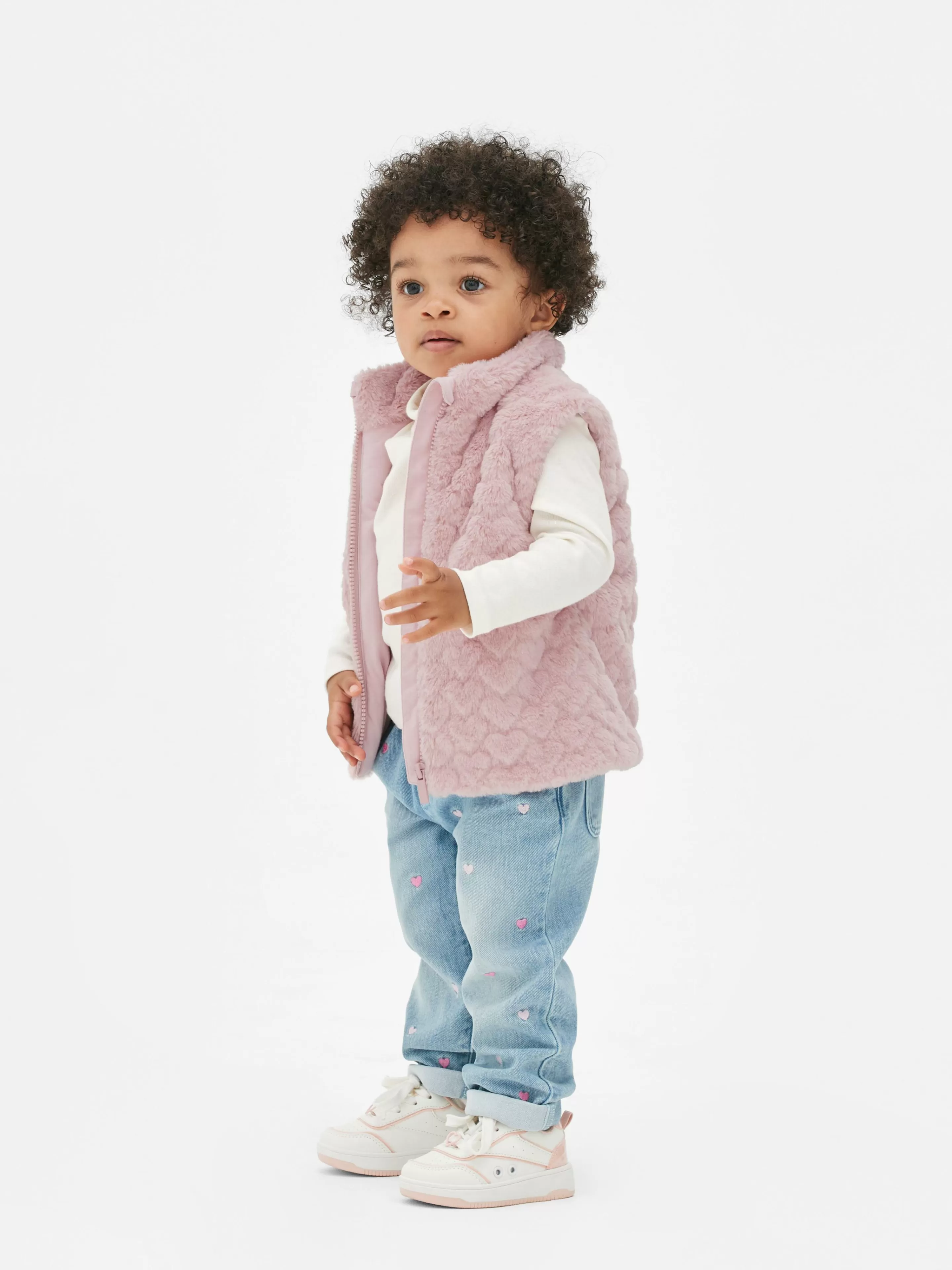 Veste Sans Manche En Fausse Fourrure Texturée à Cœurs-Primark Cheap