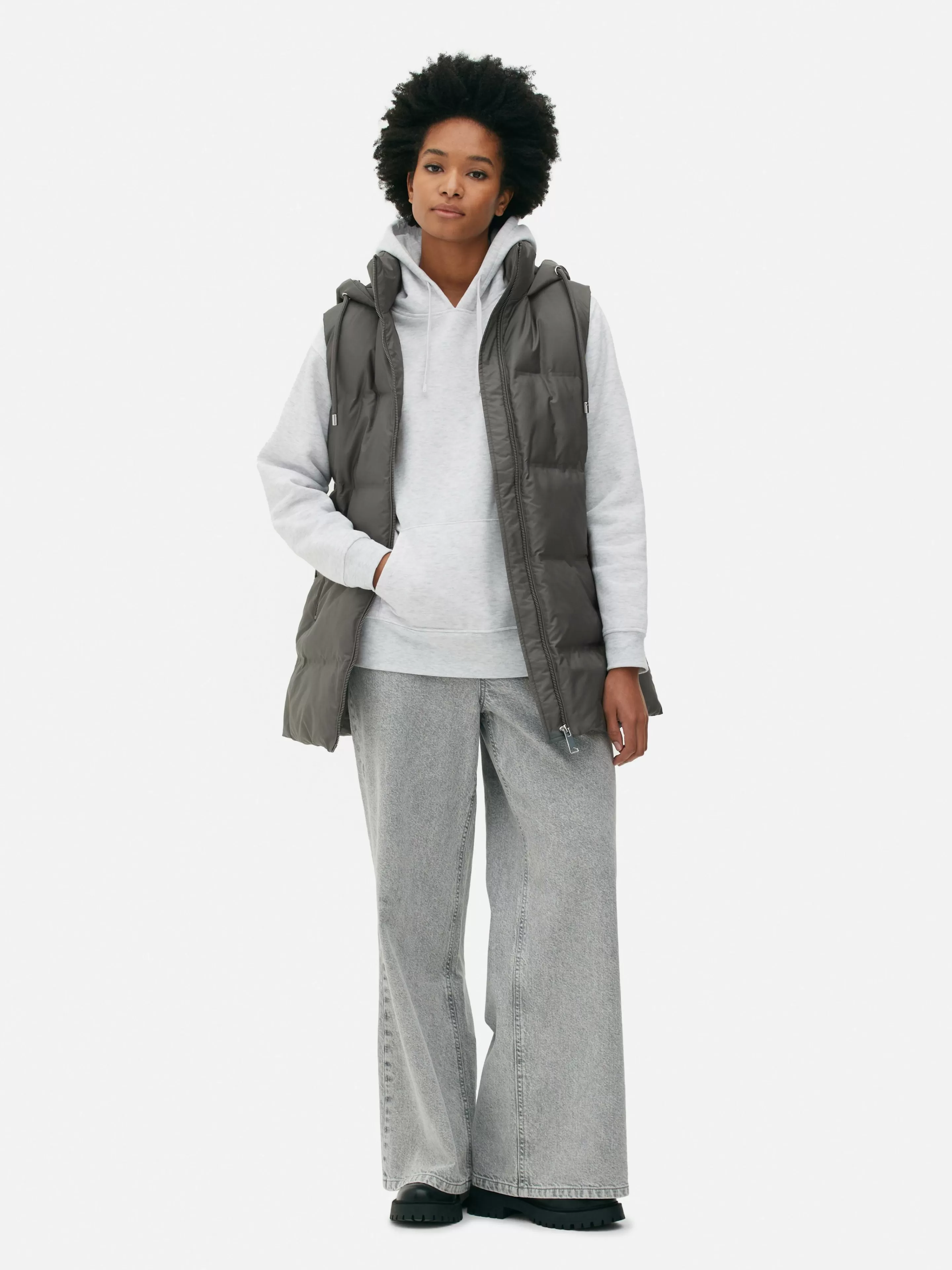 Veste Sans Manches Matelassée à Capuche-Primark Fashion