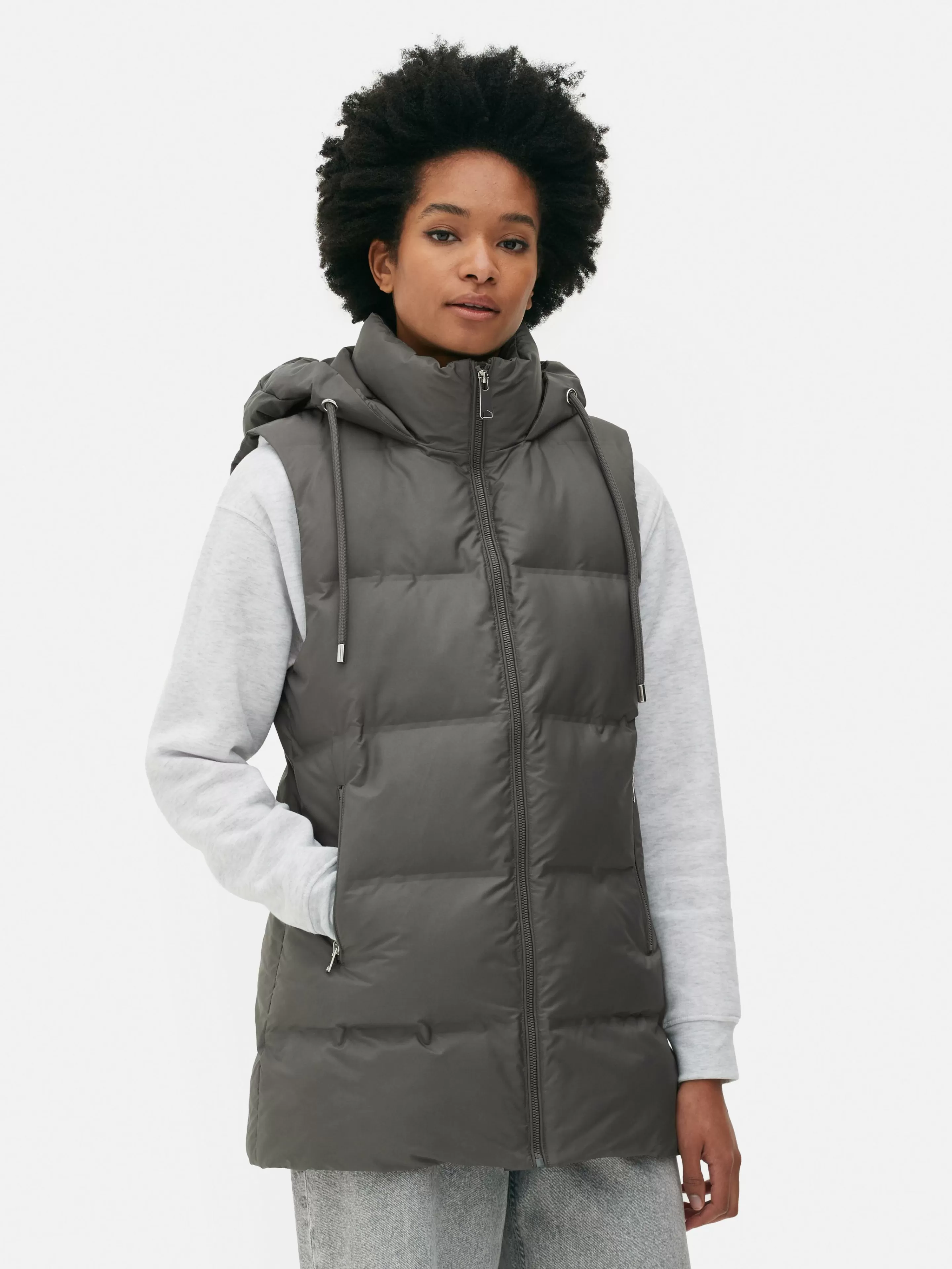 Veste Sans Manches Matelassée à Capuche-Primark Fashion