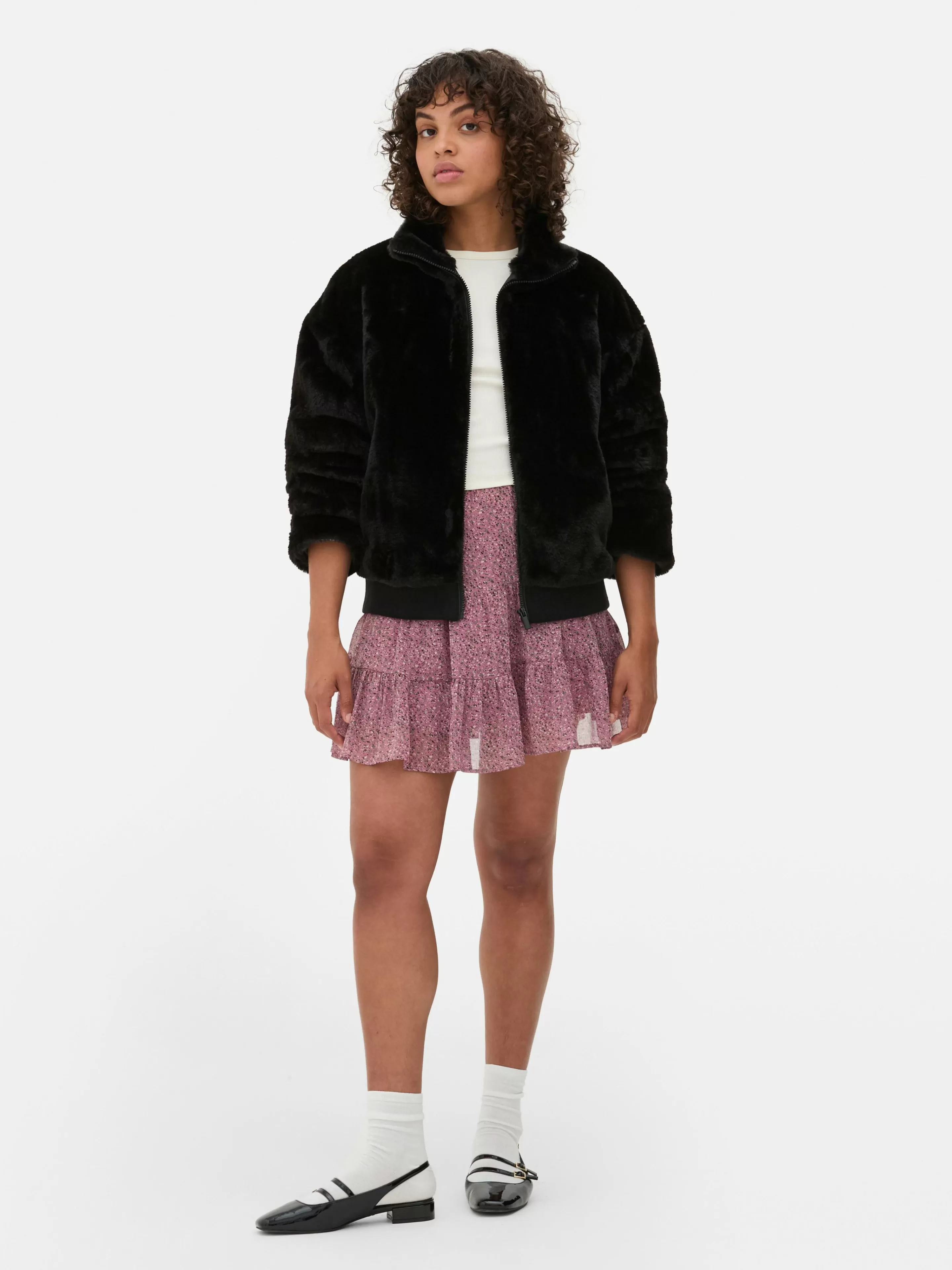 Veste Zippée En Fausse Fourrure-Primark Outlet