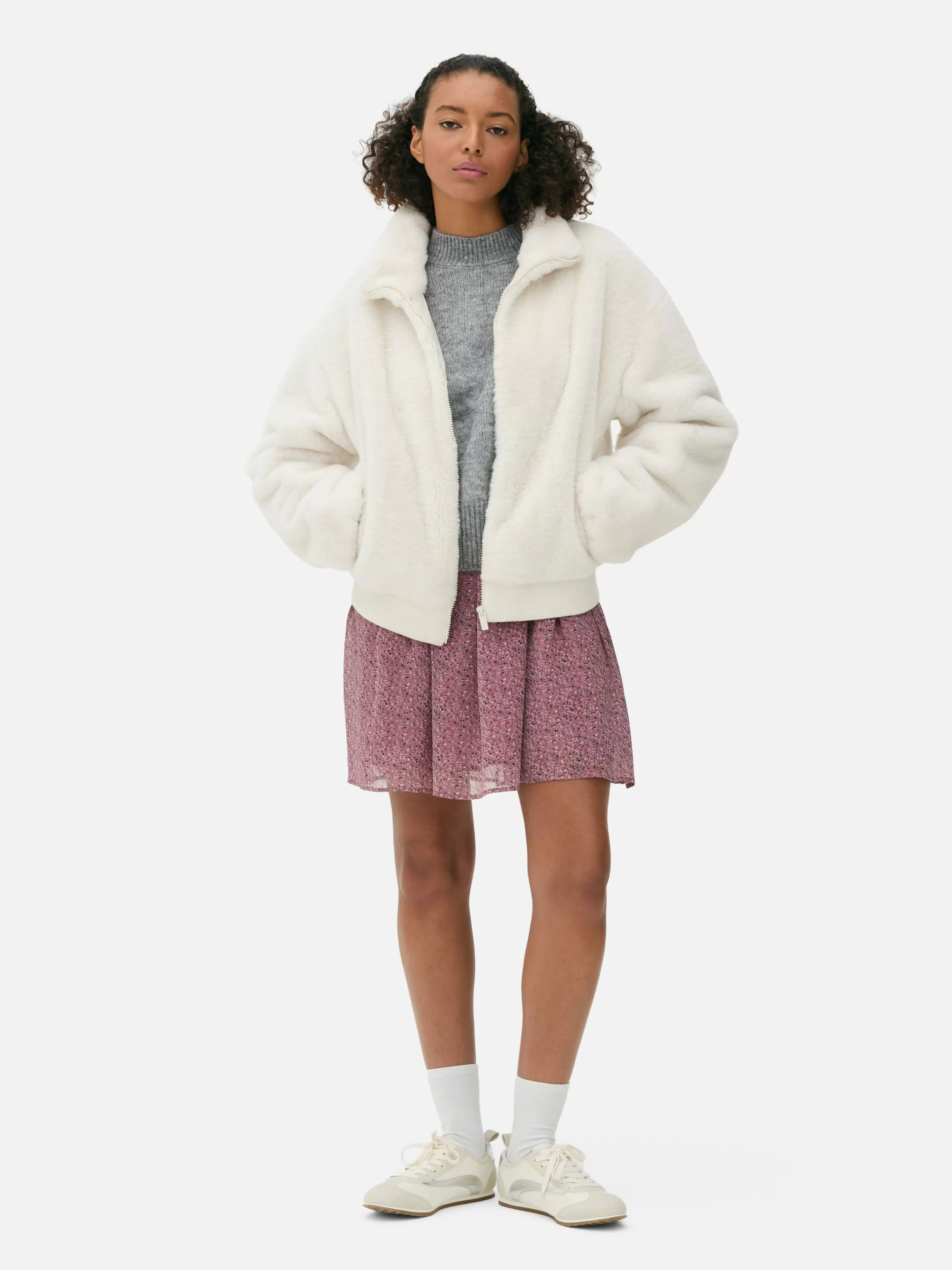 Veste Zippée En Fausse Fourrure-Primark Store